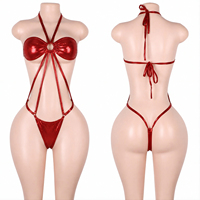 Tenues de danse exotiques pour strip-teaseuses, combinaisons de performance à lacets, bodysuits de rave, lingerie sexy, vêtements de club, tenue de festival une pièce
