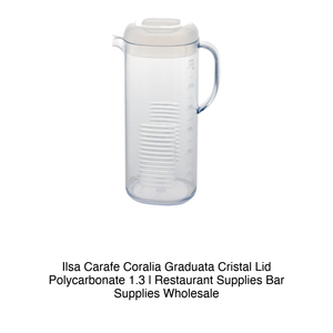 Coralia Polycarbonate Carafe 1.3 L Graduated Cristal Ilsa with Lid - Product Image 2