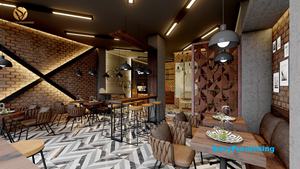 Conjunto de Mesa y Sillas de Comedor para Restaurante, Diseño Interior de Cafetería Pequeña, Silla Tejida con Mesa de Madera para Cafetería - Product Image 4