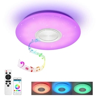 Plafonnier LED intelligent RGB pour salon et chambre à coucher, éclairage d'ambiance moderne en acrylique, avec application et télécommande