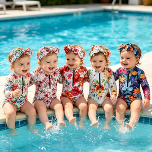 <span class=keywords><strong>Maillot</strong></span> <span class=keywords><strong>de</strong></span> <span class=keywords><strong>bain</strong></span> une pièce pour bébés filles nouveau-nés, motif dessin animé, 100 % polyester respirant et séchage rapide, collection été 2026, vente en gros - Product Image 6