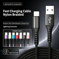 Câble USB Type C tressé en nylon, charge rapide 3A, câble de données 1m 2m 3m pour téléphone Samsung Xiaomi Huawei Android