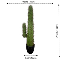 Cactus artificiel en pot, type boule, très réaliste, écologique, pour décoration intérieure, mariages et Saint-Valentin