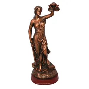 סיטונאי מכירות של באיכות גבוהה 8 "צדק ליידי פליז פסל פיסול עבור חוק בעסק משרד שולחן העבודה פסל מתנה