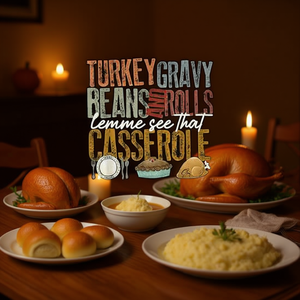 Camiseta de manga larga con estampado de cacerola de frijoles y salsa de pavo para el Día de Acción de Gracias - Product Image 3