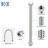 Tuyau ondulé flexible en acier inoxydable de 1/2 pouce pour la connexion de l'eau et du gaz dans les installations de plomberie