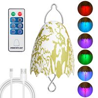 Motor para Molinillo de Viento Metálico con Control Remoto y Luces LED de 7 Colores, Alimentado por Energía Solar, Impermeable, Luz Nocturna Colgante 3D con Rotación Bidireccional