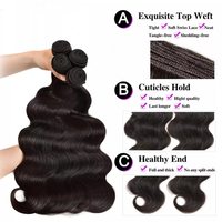 Extensiones de Cabello Humano 15A, Paquetes de Cabello Humano con Ondas Corporales, Cabello Humano 100% Virgen Vietnamita Sin Procesar para Mujeres