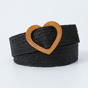 Cinturón Elástico de Verano para Mujer, de 4 cm, de Alta Calidad, Tejido de PP, con Hebilla Decorativa en Forma de Corazón, Ancho - Product Image 4