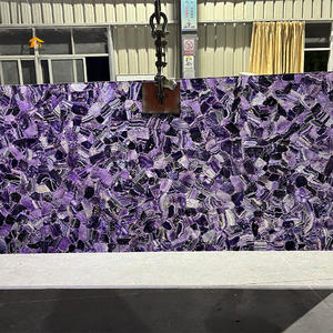 Dalle d'onyx de <span class=keywords><strong>fluorite</strong></span> violette translucide, dalle de quartz en cristal <span class=keywords><strong>violet</strong></span> de pierre semi-précieuse - Product Image 2