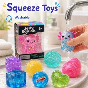 Transparent Jelly Toy Collection Glitter Capsule Globe Elephant Bunny Crab <b>Fidget</b> Squeeze Classroom Reward <b>Pack</b> - Product Image 2