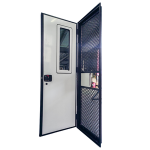 Porte d'entrée de <span class=keywords><strong>caravane</strong></span>/camping-car à charnière gauche/droite 620*1600MM à coins carrés avec pare-soleil, cadre noir et panneau de porte blanc - Product Image 6