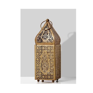 Antique <b>Gold</b> Moroccan Metal <b>Lantern</b> Decorative Candle Holder Intricate Cutwork <b>Lantern</b> for Home Decor Tabletop Decoration - Product Image 4
