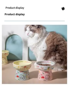 Özel Tasarım Çevre Dostu Seramik Su Geçirmez Yuvarlak Evcil Hayvan Mama Kabı, Köpekler İçin Evde Kullanım İçin Şık Düz Desenli - Product Image 2