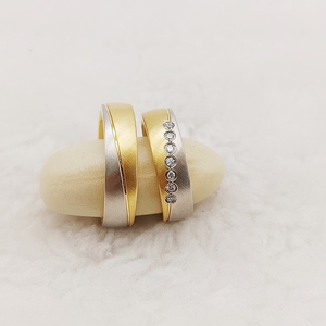 Personalizado dos tonos 18K chapado en oro titanio 925 <span class=keywords><strong>plata</strong></span> esterlina amantes alianzas boda aniversario banda <span class=keywords><strong>pareja</strong></span> anillos clásico - Product Image 5