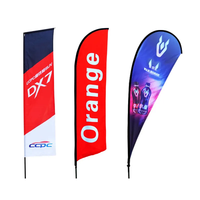 FEAMONT 2m 3m 4m 5m plume drapeau drapeau bannière publicité personnalisée oriflamme base vente signe drapeaux promotionnels Kit Stand