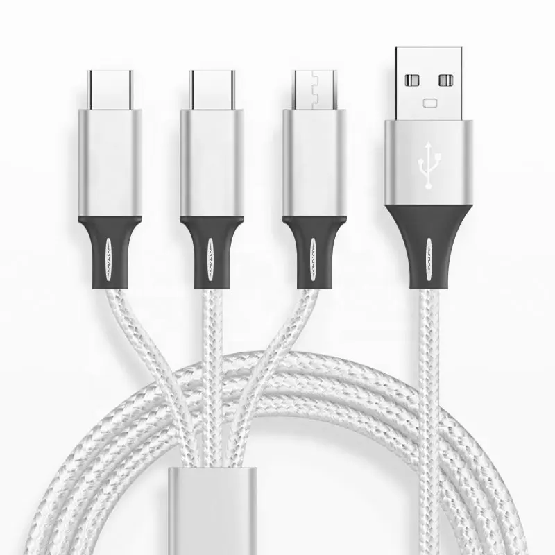 WIK-YT Kabel Pengisi Daya 3 Dalam 1 Mobil, Usb 3 Dalam 1 Kabel Telepon Power Bank