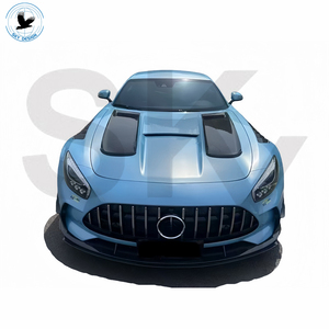 Nouveau pour <span class=keywords><strong>Mercedes</strong></span> Benz AMG <span class=keywords><strong>GT</strong></span> W290 Kit de carrosserie série noire demi-pare-chocs avant en Fiber de carbone pare-chocs arrière aileron arrière jupe latérale noir - Product Image 2