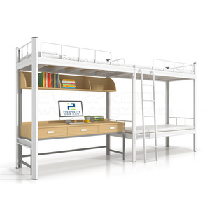 Giường Gác Xép Tùy Chỉnh Chắc Chắn Và Ổn Định Giường Kim Loại Có Cầu Thang Không Gian Rộng Đôi Đơn Với Bàn Làm Việc Và Tủ Quần Áo Cho Trường Học - Product Image 5