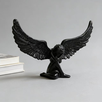Sculpture d'ailes d'ange en résine, artisanat artistique, décoration de bureau à domicile et au bureau, thème amoureux de style européen, cadeau de collection, fabriqué en Chine