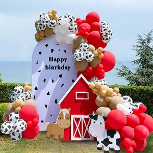 Sable blanc rouge <span class=keywords><strong>ferme</strong></span> Animal thème fête <span class=keywords><strong>anniversaire</strong></span> ballons bleu bébé douche toile de fond décoration pour vache fête faveur pour garçon - Product Image 6