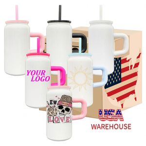 Vaso Térmico de Doble Pared con Aislamiento, Taza Reutilizable Blanca para Sublimación, 16 oz, Acero Inoxidable con Asa - Product Image 1