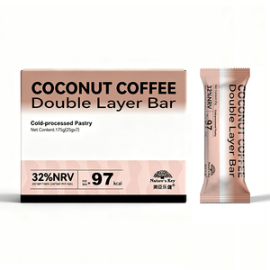 Barre protéinée double couche Coco-Café avec protéines de soja, <span class=keywords><strong>biscuits</strong></span> aux pois, flocons d'avoine et graines de chia – Snack énergétique OEM - Product Image 6