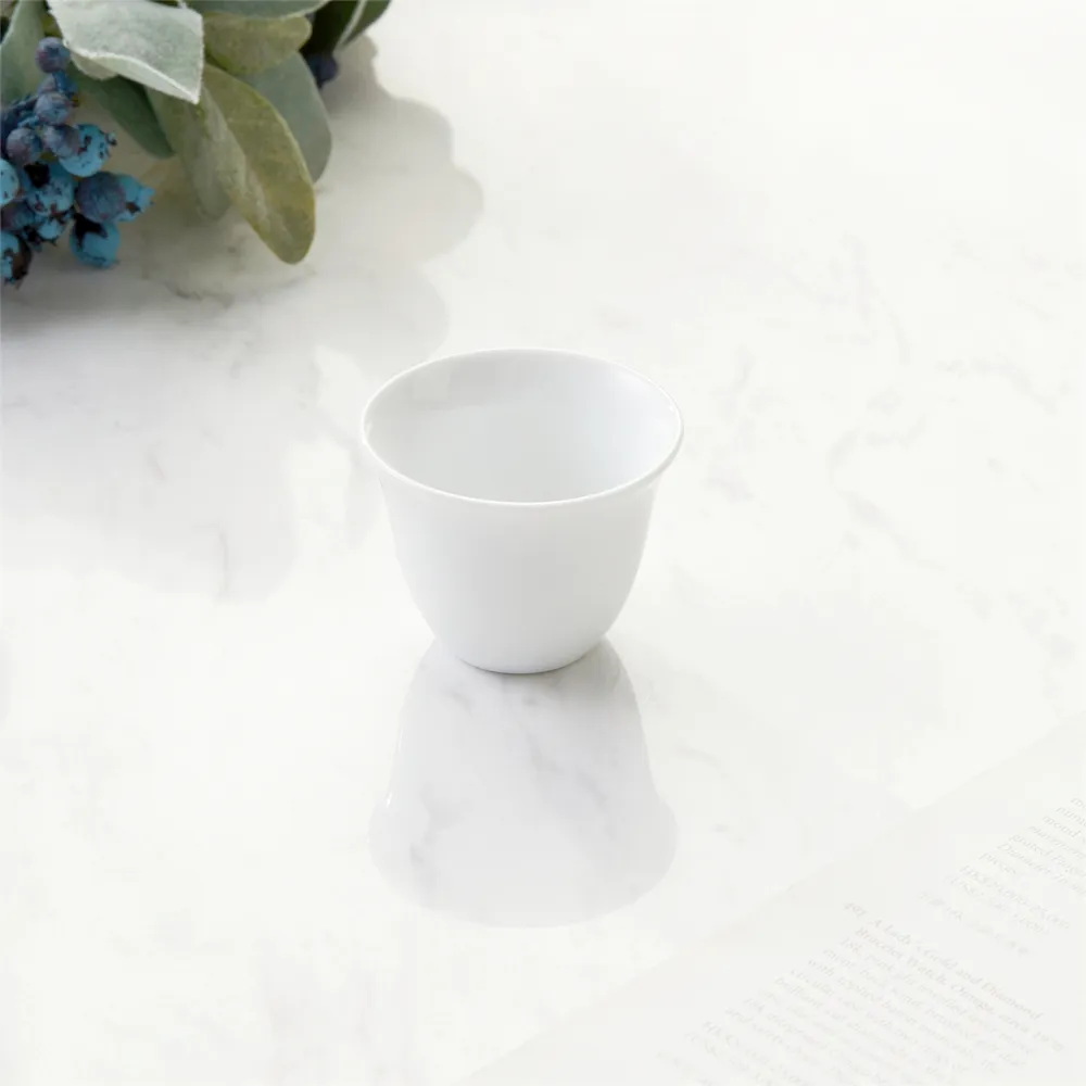 Tasse à café arabe Style moyen-orient tasse en céramique blanche fine soucoupe ronde en porcelaine expresso céramique tasse à café ensemble de soucoupe
