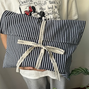 BSCI High Quality Recycle <b>Envelope</b> Dust Bag Striped Cotton Canvas <b>Gift</b> Packaging Cloth Pouch Luxury Jewelry Cosmetic Flap Pouch - Product Image 5