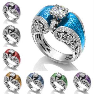 Anello in Smalto con Motivo a Filigrana per Donne, Elegante Gioiello da Dito alla Moda - Product Image 1