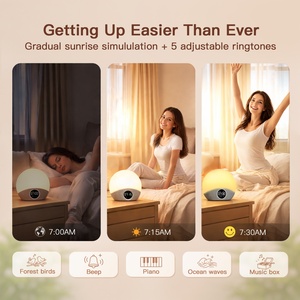 Réveil intelligent HiFiD pour enfants avec lumière d'aube, machine à bruit blanc et veilleuse, lampe de chevet, cadeau pour garçons et filles, certifié FCC CE - Product Image 4