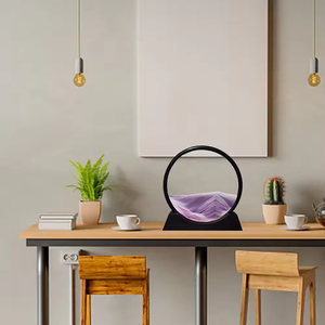 Acessórios de decoração mesa GL Moving Sand Art Round <span class=keywords><strong>Glass</strong></span> 3D Deep Sea Sandscape em movimento dinâmico Sand Art Liquid Timer - Product Image 5