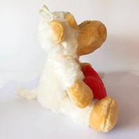 Llavero de Peluche Suave con Forma de Mono Ángel y Corazón Rojo, Regalo de San Valentín, Colgante de Animal de Peluche