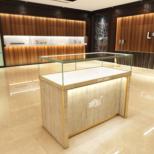 Vitrine de présentation de bijoux en verre avec éclairage LED pour magasin de vente de bijoux - Product Image 1