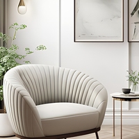 Fauteuil d'appoint moderne et durable en velours blanc, fauteuil de loisirs rembourré pour salon, appartement, hôtel, salle de séjour