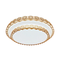 Plafonnier LED moderne en fer à double couche en forme de couronne, montage encastré, AC, indice de protection IP20, garantie de 2 ans, salon, couleur réglable