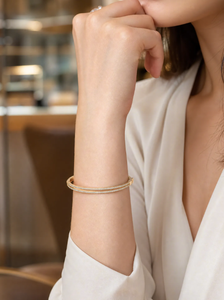 <strong>Bangle</strong> <strong>Bracelet</strong> 18k Real Gold Yellow Gold 5mm Vintage Man Diamonds Custom Hiphop Luxury Jewelry Hot Selling Cool Gift Original - Product Image 3