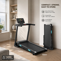 Treadmill Lipat untuk Penggunaan di Rumah Kapasitas Beban 140kg Alas Jalan Kaki dengan Pegangan Tangan Rangka Kokoh Hemat Tempat