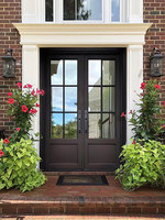 Porte d'entrée de villa SUNZION, double porte en verre creux, style français européen, en aluminium moulé, anti-effraction, finition pour hôtel, extérieur