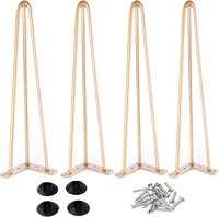 Robuste Metall-Haarnadel-Möbelfüße für Couchtische und Gartenbänke, Goldene Möbelfüße mit Bodenschutz