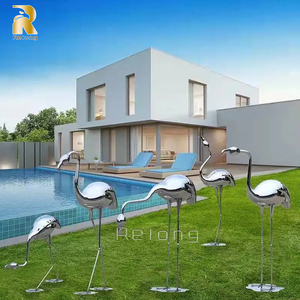 Thiết kế mới chất lượng cao lớn ngoài trời thép không gỉ <span class=keywords><strong>Flamingo</strong></span> điêu khắc - Product Image 5