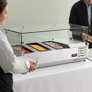 Estación de preparación de condimentos refrigerados, nevera para preparación de ensaladas, para <span class=keywords><strong>restaurante</strong></span>, Comercial - Product Image 6