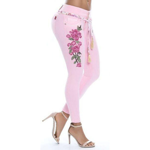 Factory Direct Embroidery <strong>Denim</strong>-Jean High Waist Woven Label Pants for Women Stretch Big <strong>Sizes</strong> Pant <strong>Plus</strong> <strong>Size</strong> Friendly - Product Image 5