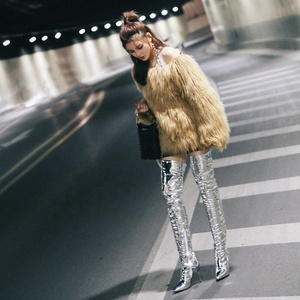 Night Club Fashion Skintight Over Knee High <b>Boots</b> for Women Stiletto Long <b>Boots</b> Special Mirror Leather Sexy Thigh High <b>Boots</b> - Product Image 5