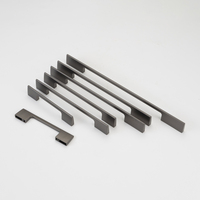 Poignées de meuble modernes minimalistes en alliage de zinc massif, poignées de tiroir rectangulaires, noir mat