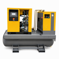 Compresseur d'air à vis industriel monophasé tout-en-un 7,5/11/15 kW à refroidissement par air avec moteur PLC et pompe fixe