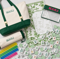 Jeu de Mahjong Américain de Luxe en Acrylique Vert Transparent, Résistant à l'Eau, Écologique, Pliable et Portable – Meilleures Ventes