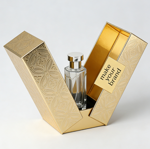 Boîte cadeau de parfum de luxe portable magnétique en forme de V personnalisée avec emballage rigide écologique réutilisable pour femmes, tailles 10 ml-100 ml - Product Image 2