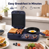 Gaufrier électrique mini multifonction 4-en-1 de haute qualité avec surface antiadhésive pour usage domestique