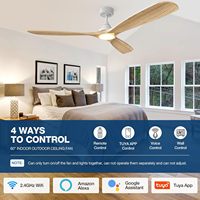 Pour YOUKAIN 52 pouces moderne Simple une lumière ventilateur de plafond avec gradateur télécommande inversée 3 pièces lame en bois alimentation électrique Sou